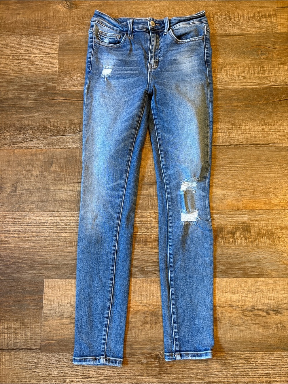 Slim Distressed Blue Skinny Jeans